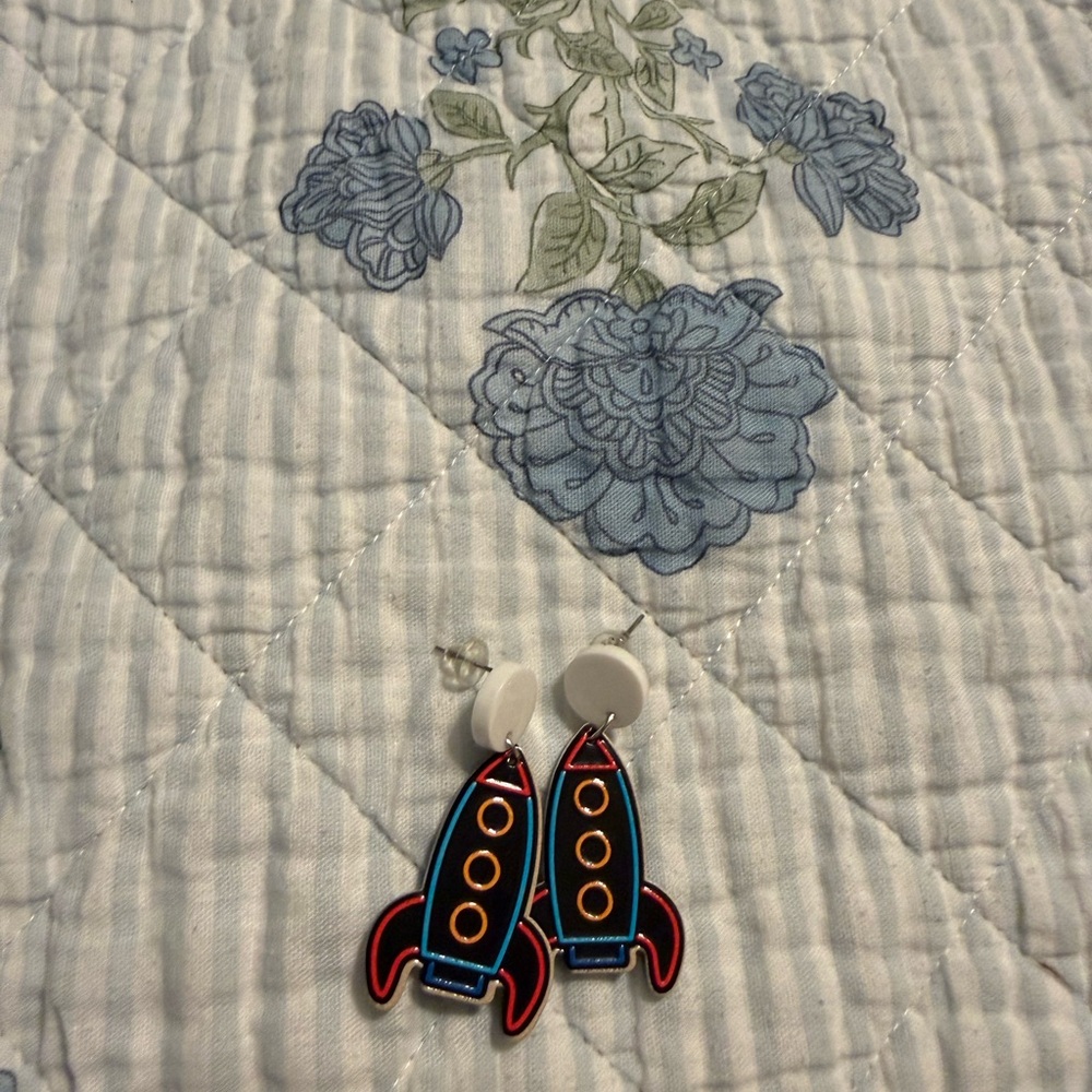 Rocket Ship Earrings for Kids